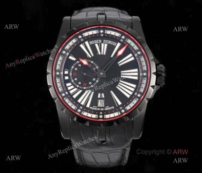 Swiss Roger Dubuis Excalibur DBEX0542 45mm Black Dial Replica Watch